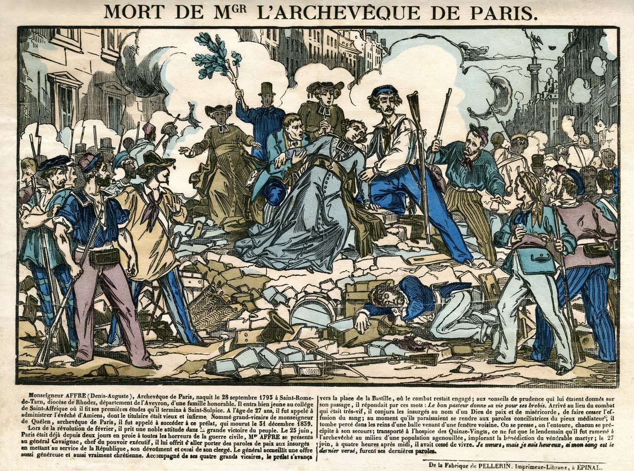 Tod von Denis Auguste Affre, Erzbischof von Paris von Unknown artist