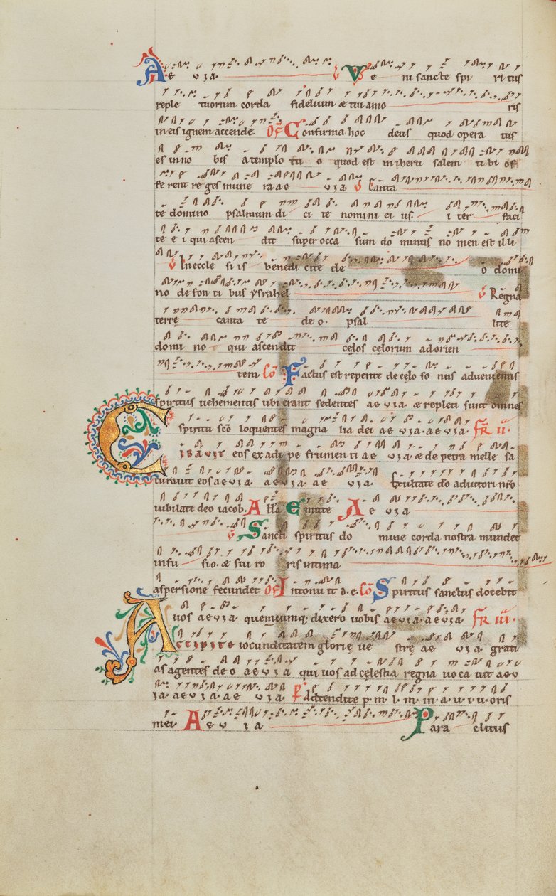 Dekorierte Initiale C; Dekorierte Initiale A von Unknown artist