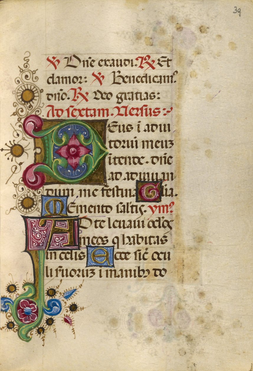 Dekorierte Initiale D; Dekorierte Initiale A von Unknown artist