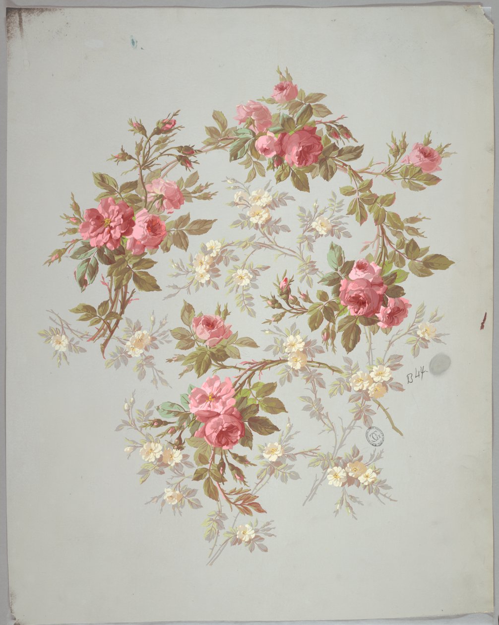 Entwurf für Tapeten und Textilien: Blumen von Unknown artist