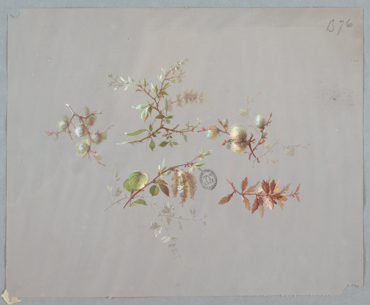 Entwurf für Tapeten und Textilien: Blumen von Unknown artist