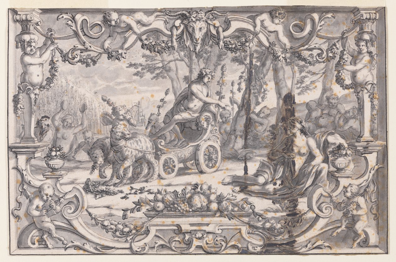 Entwurf für einen Wandteppich: Bacchus und Ariadne von Unknown artist