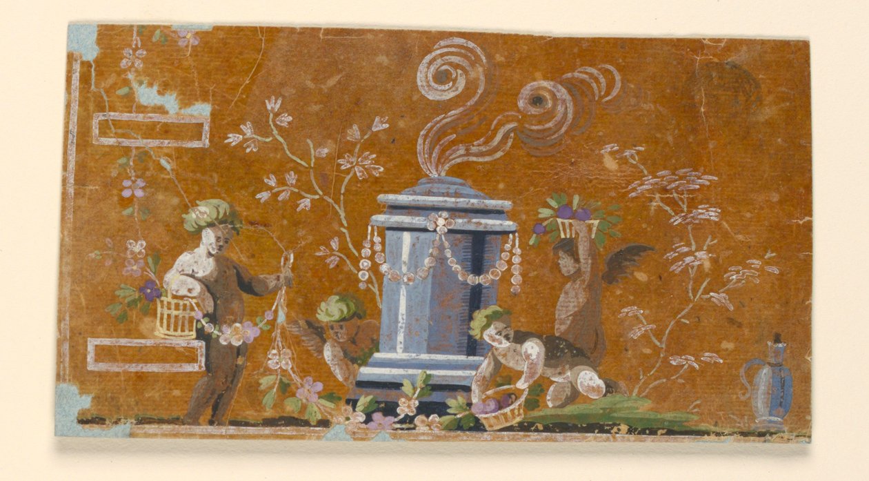 Entwurf für die Stickerei der linken unteren Ecke einer Männerweste von Unknown artist