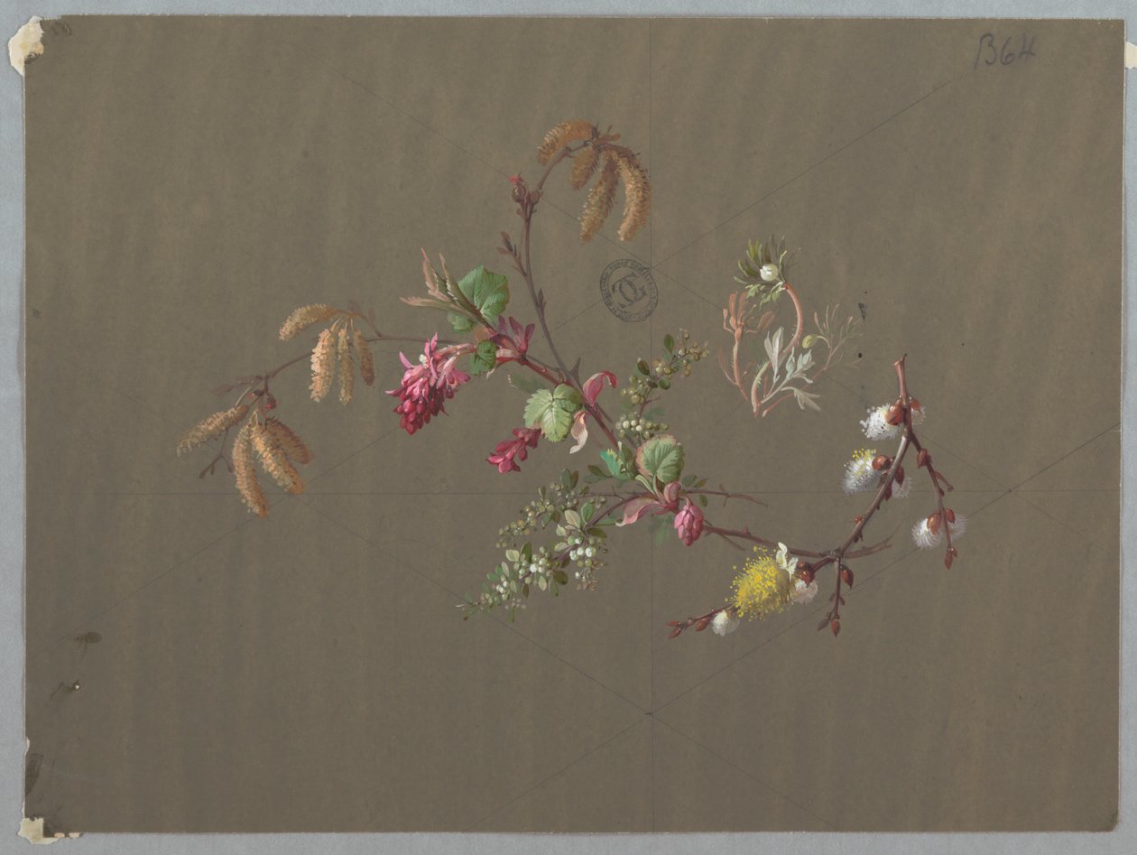 Entwürfe für Tapeten und Textilien: Blumen von Unknown artist