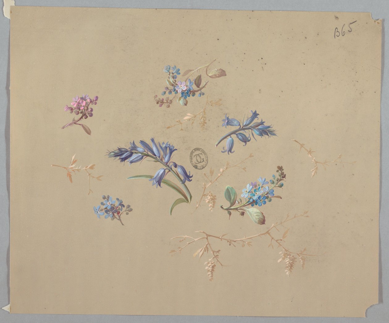 Entwürfe für Tapeten und Textilien: Blumen von Unknown artist