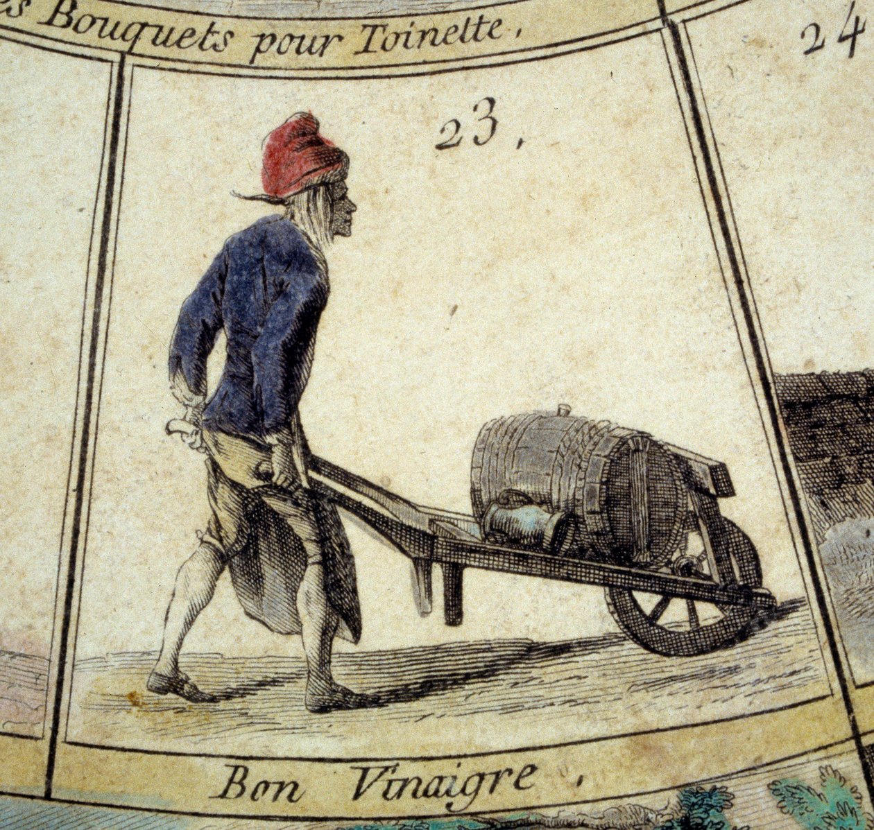 Detail des Spiels der Pariser Gans: Essigverkäufer (Gravur, 18. Jahrhundert) von Unknown artist