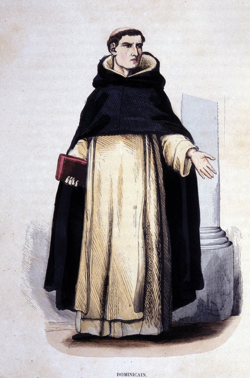 Dominikaner. Gravur aus einem Album über religiöse Orden, Paris von Unknown artist