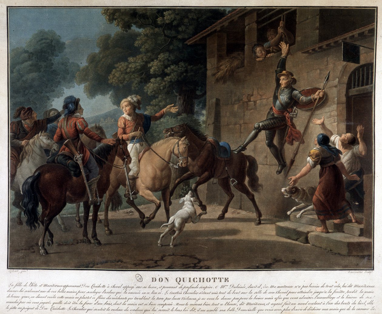 Don Quijote reitet auf seiner Lanze von Unknown artist