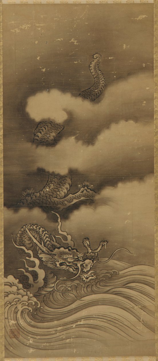 Drache und Wellen von Unknown artist