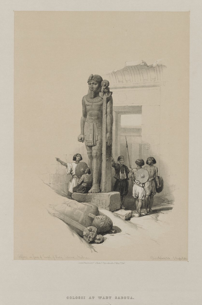 Ägypten und Nubien, Band II: Koloss vor dem Tempel in Wady Saboua, Nubien von Unknown artist