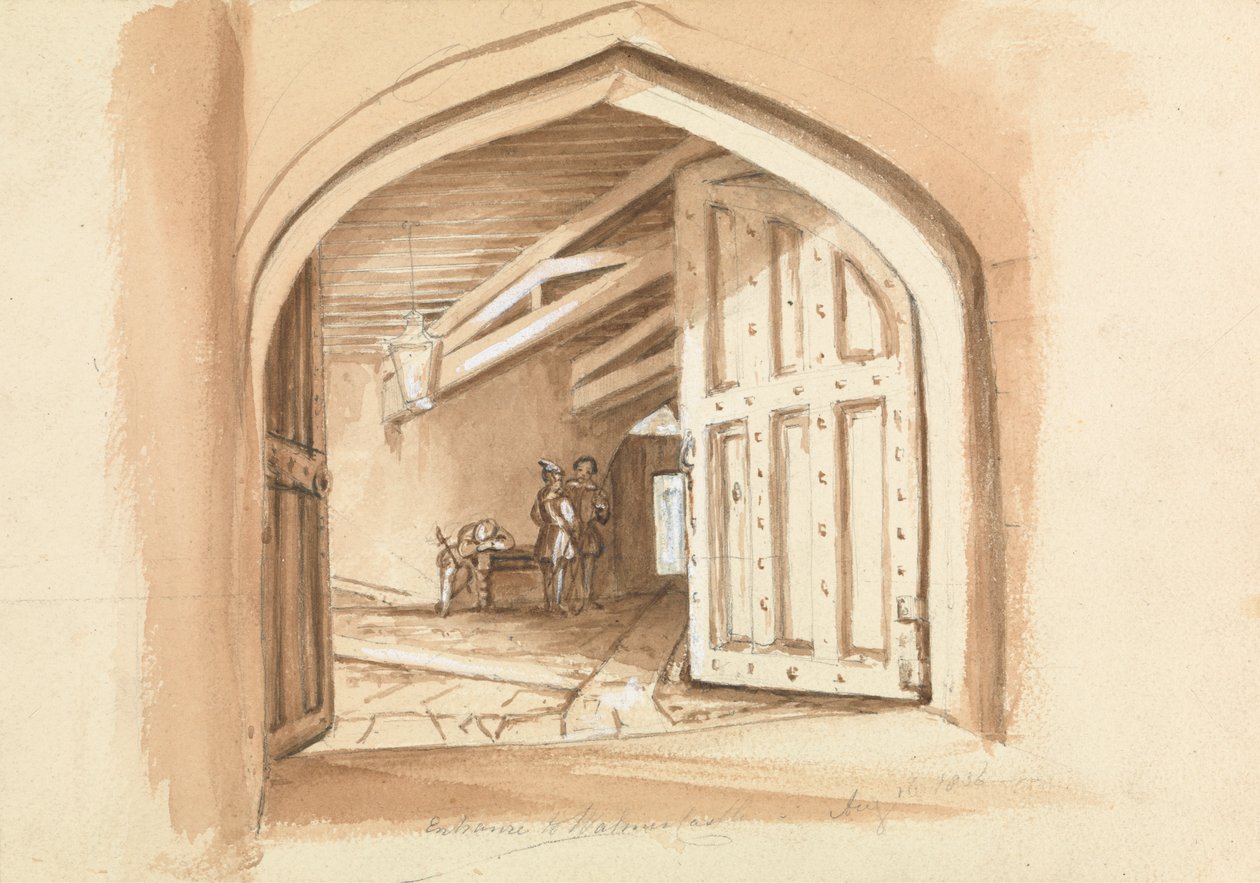 Eingang zum Walmer Castle; Skizzen von Türen von Unknown artist