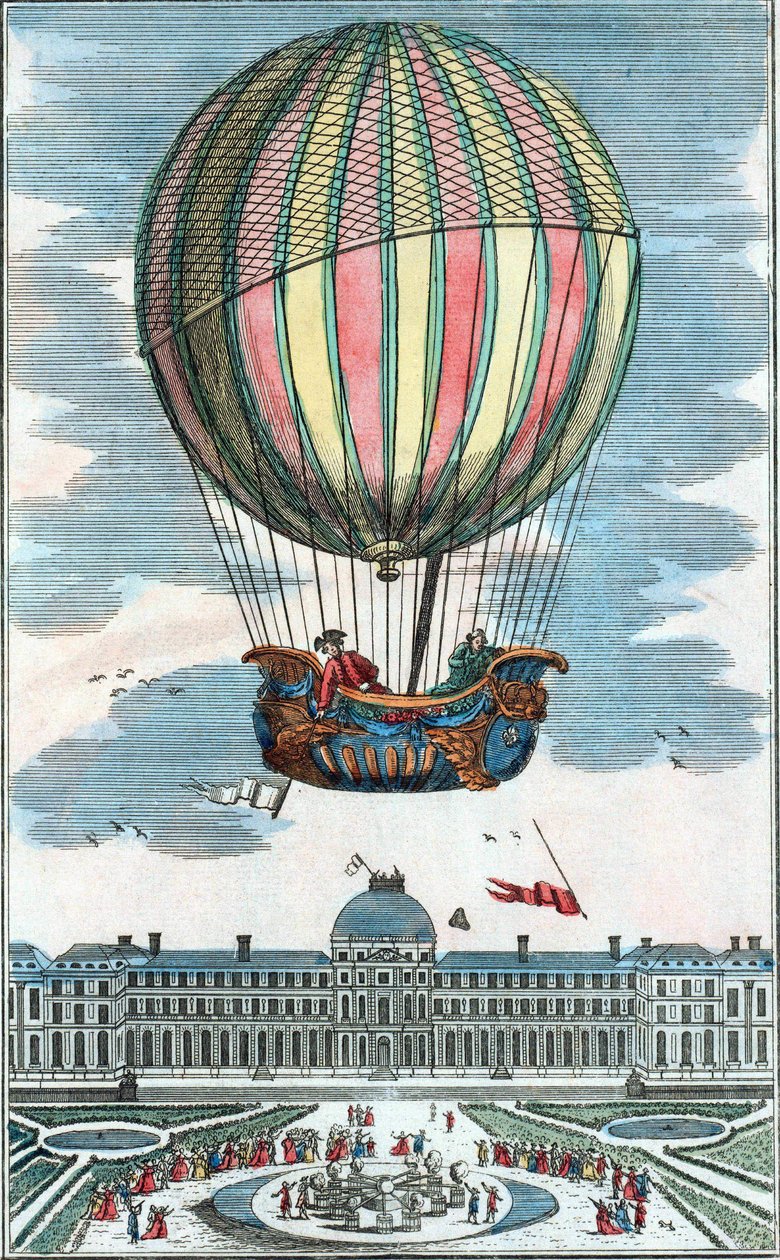 Erfahrung mit dem aerostatischen Globus von Herrn Charles und Robert im Tuileriengarten am 1. Dezember 1783 von Unknown artist