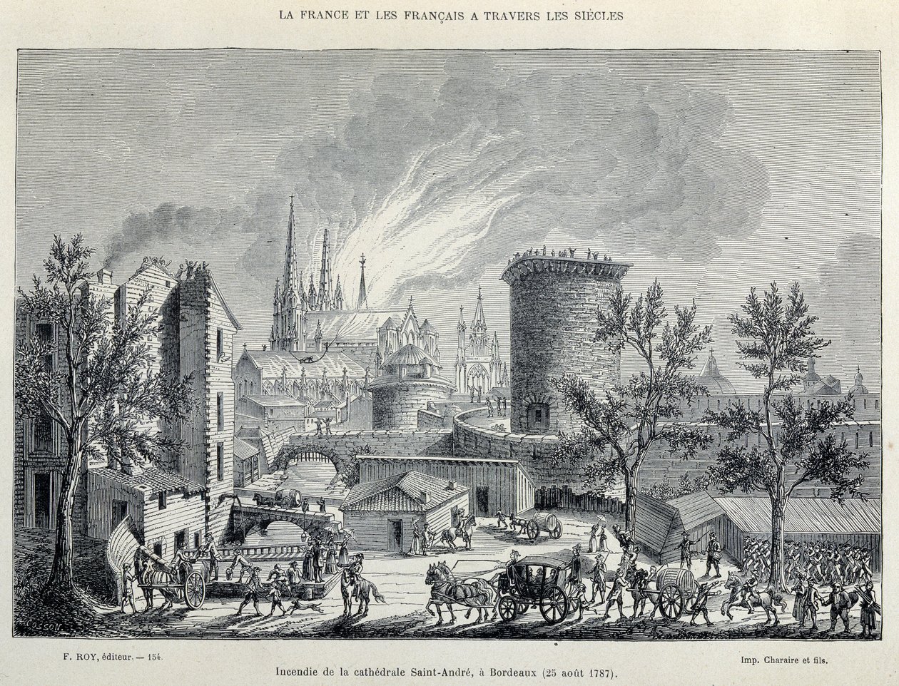 Brand der Kathedrale St. André, Bordeaux, 25. August von Unknown artist