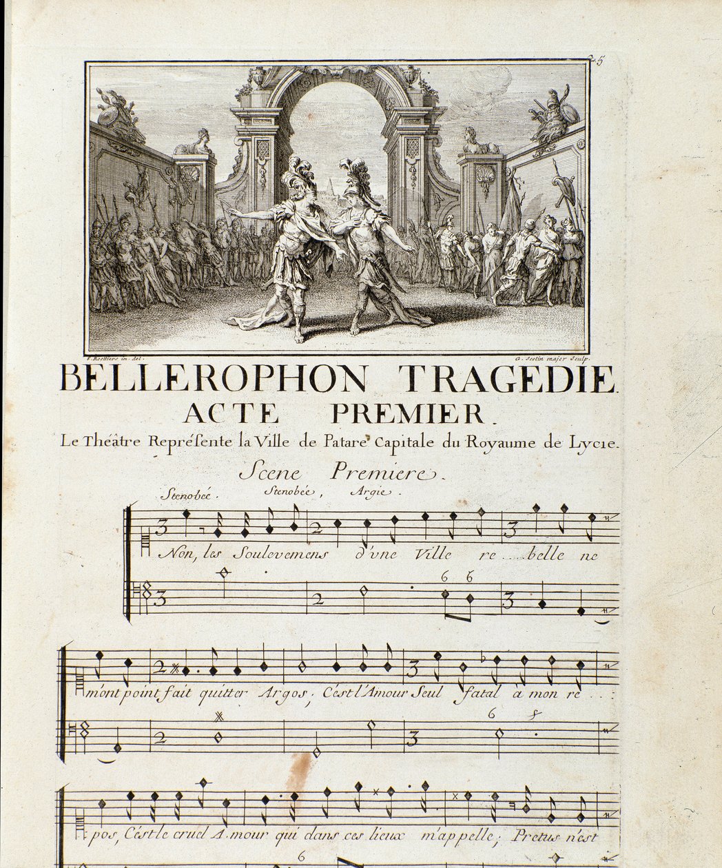Erster Akt von Bellerophon, Tragédie Lyrique in fünf Akten mit einem Prolog von Jean Baptiste Lully von Unknown artist