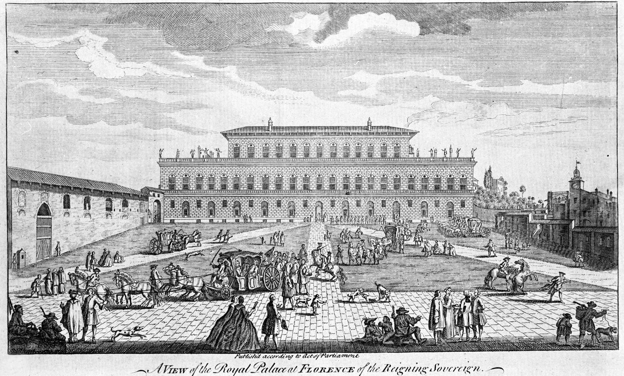 Florenz: Ansicht des Pitti-Palastes Mitte des 18. Jahrhunderts von Unknown artist