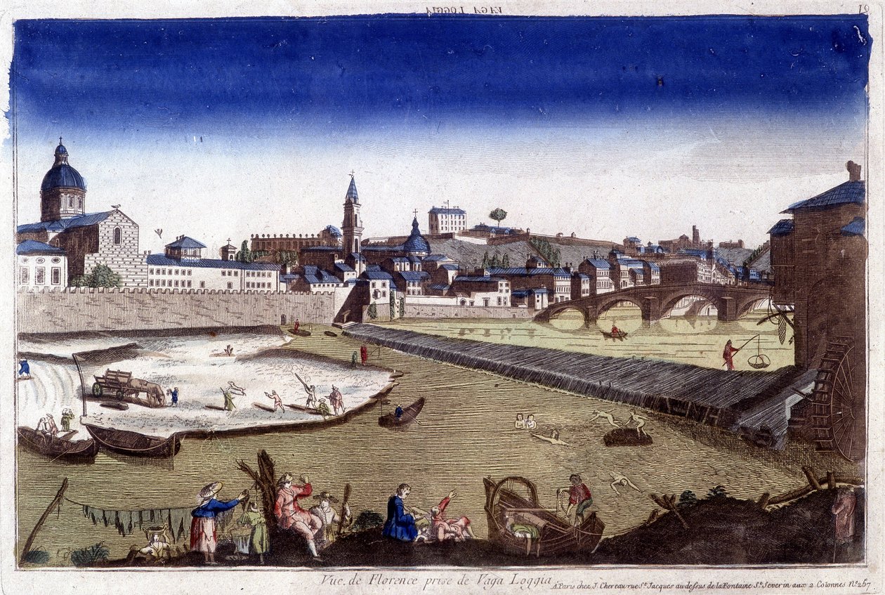 Florenz und der Fluss Arno im 18. Jahrhundert von Unknown artist