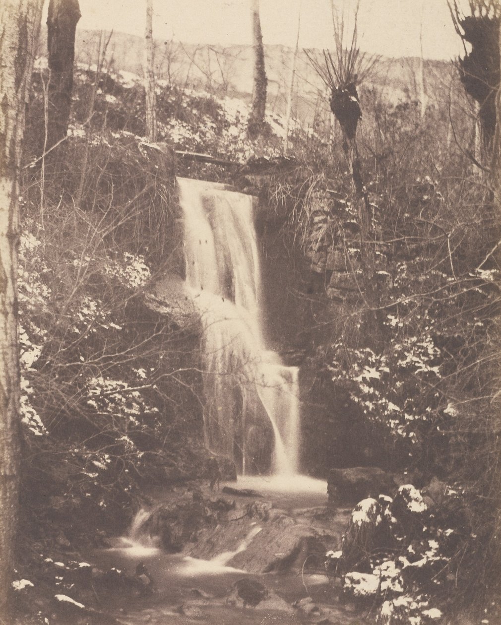 Waldszene mit Wasserfall und Bach von Unknown artist