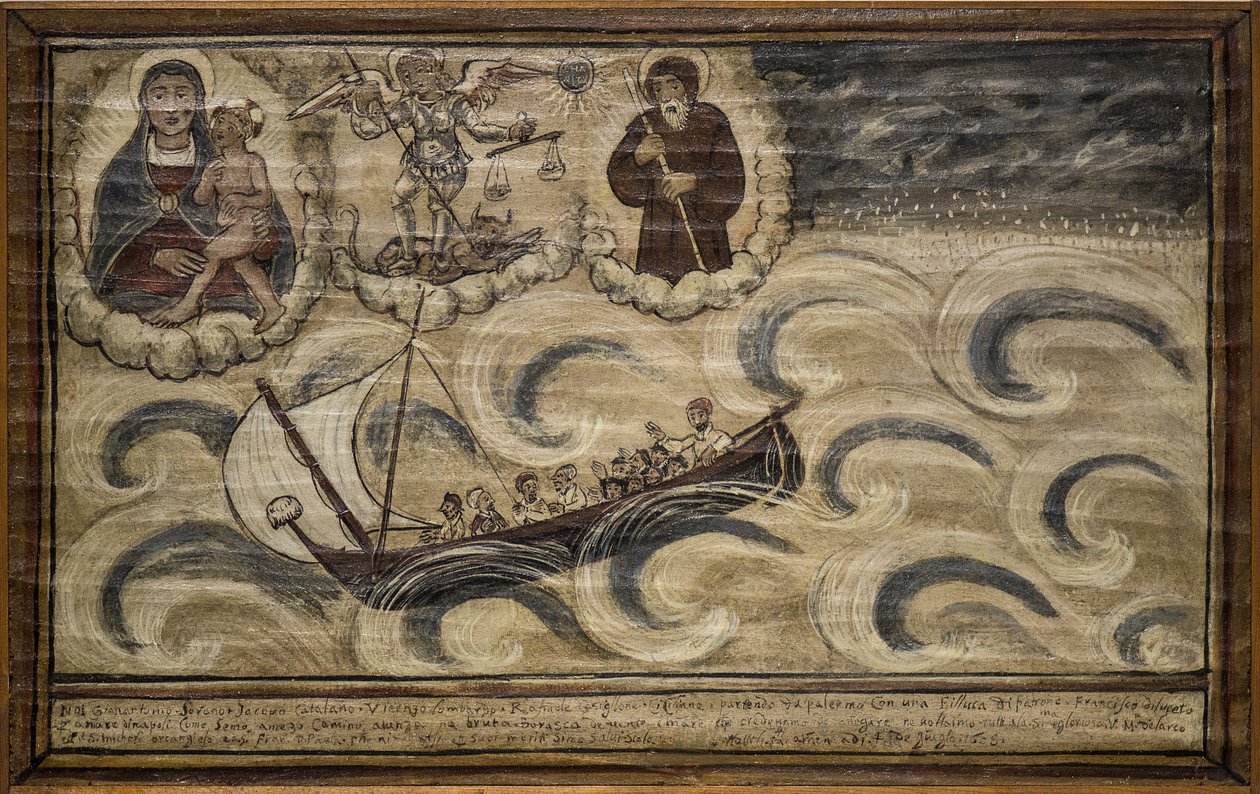 Ehemaliges Voto (Ex Voto) Seemann, beliebtes Angebot als Zeichen der Hingabe und Dankbarkeit des Seemanns, der die Gefahren des Meeres überlebt hat, aus der Kirche von Carmine, Torre del Greco, in der Nähe von Neapel von Unknown artist