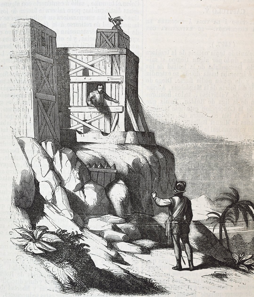 Francisco Roldan spricht mit Adelantado Bartholomew Columbus auf der Insel Hispaniola, in Fort Concepcion im Jahr 1497 von Unknown artist