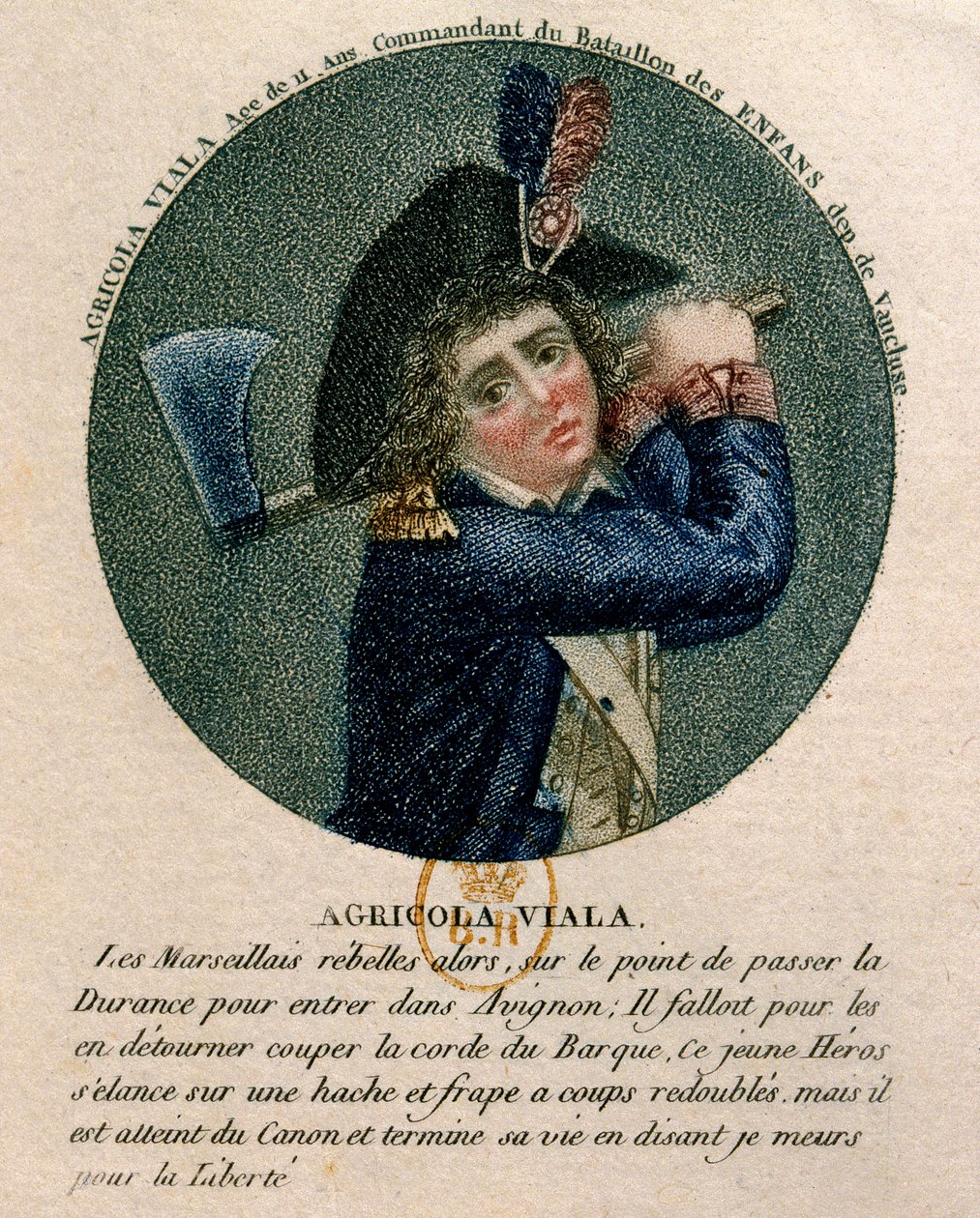 Französische Revolution: Porträt des jungen Joseph Agricol Viala (1780-1793), der 1793 am Aufstand in Marseille teilnahm von Unknown artist