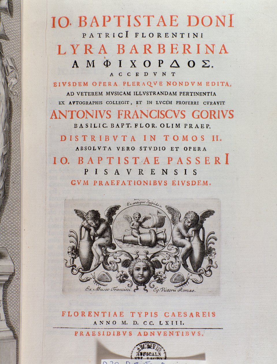 Frontispiz von The Lyra Barberina (Gravur) von Unknown artist