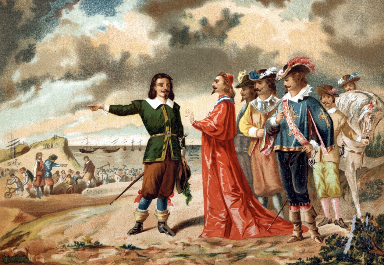 Girard Desargues bei der Belagerung von La Rochelle mit Richelieu, 1627 von Unknown artist