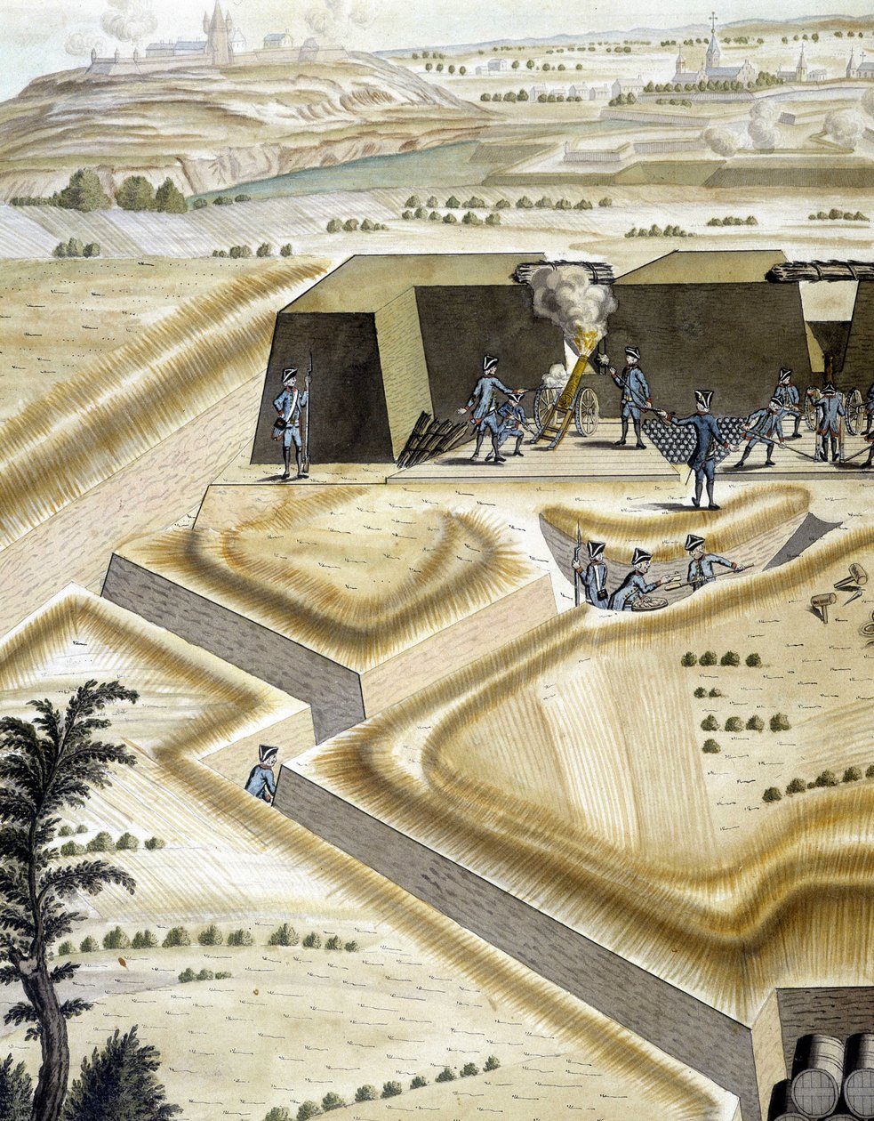 Artilleristen bei der Arbeit - in „Abhandlung über die Artillerie“ von François Lingier, Straßburg von Unknown artist