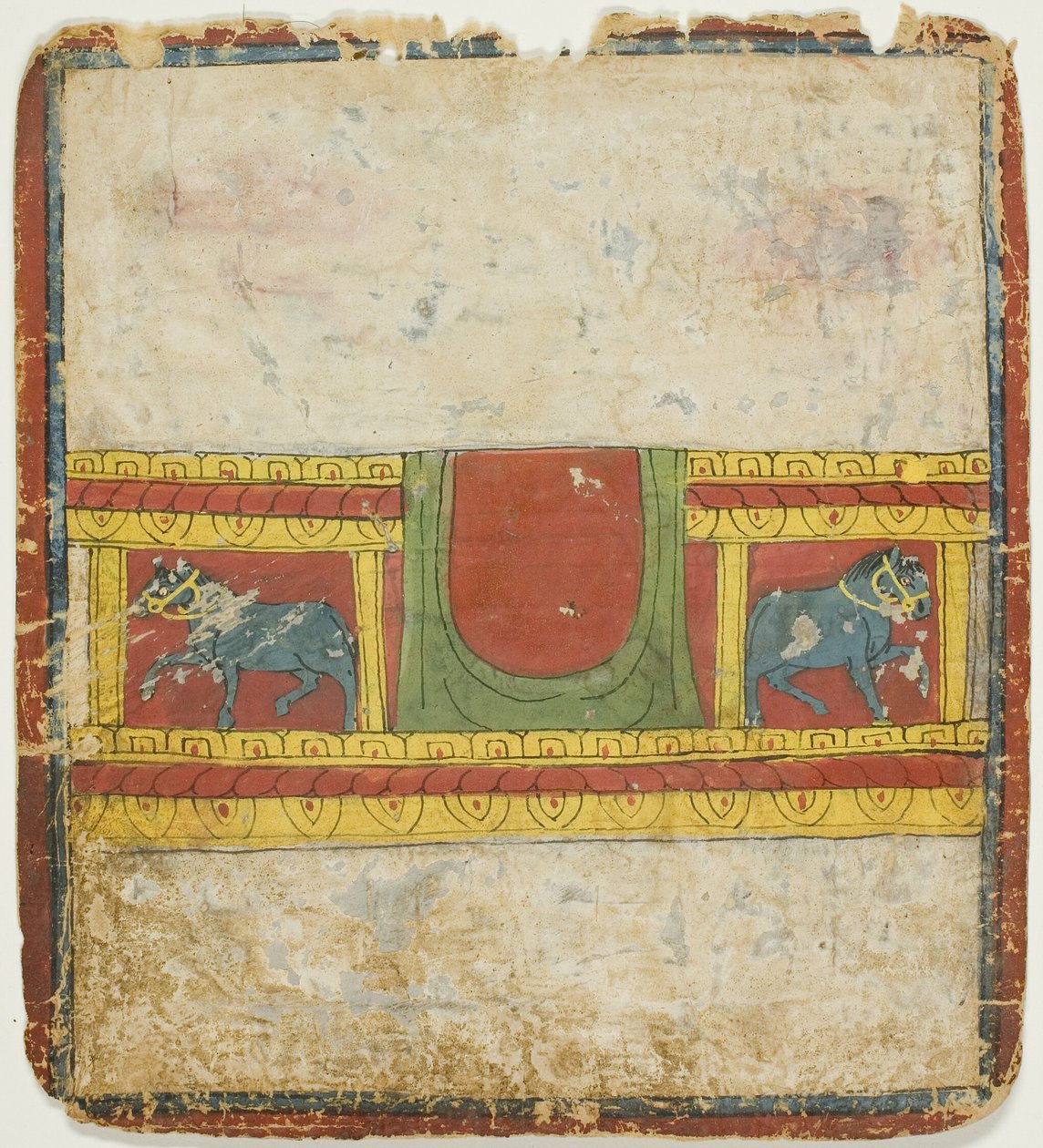 Pferdethron, aus einem Satz von Initiationskarten (Tsakali) von Unknown artist