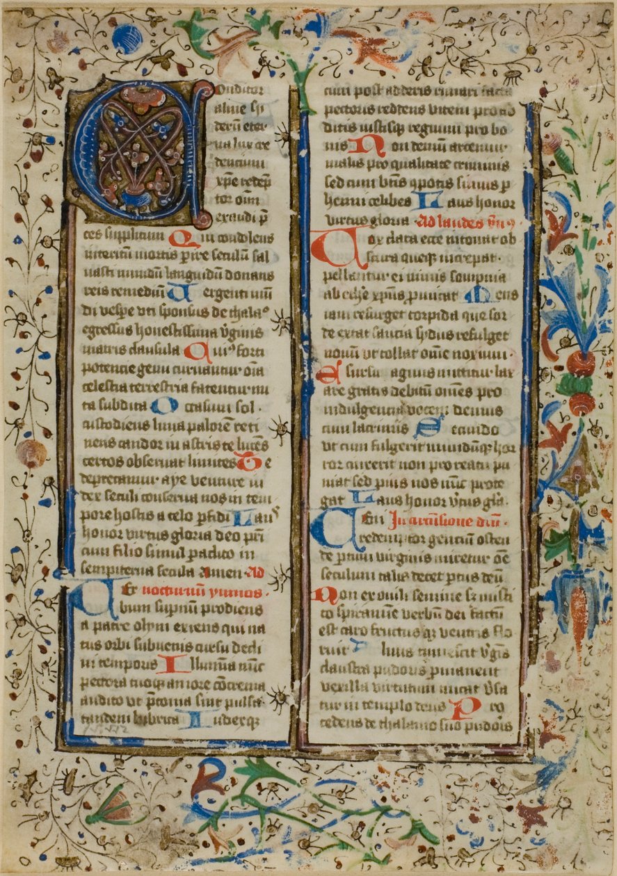 Illuminierte Initiale "A" aus einem Psalter oder Brevier von Unknown artist