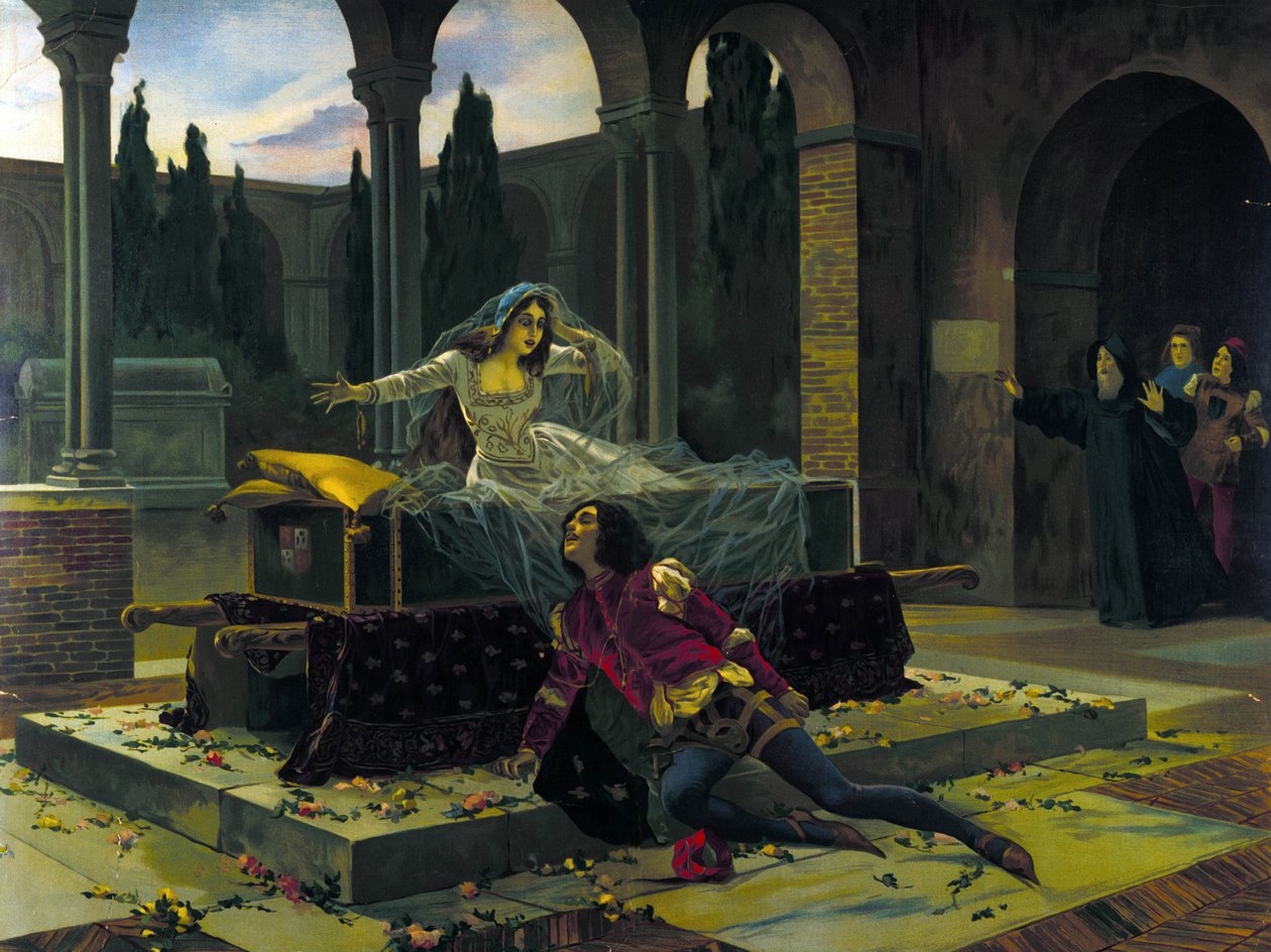 Illustration der letzten Szene des Balletts „Romeo und Julia“ von Piotr Iljitsch Tschaikowski von Unknown artist
