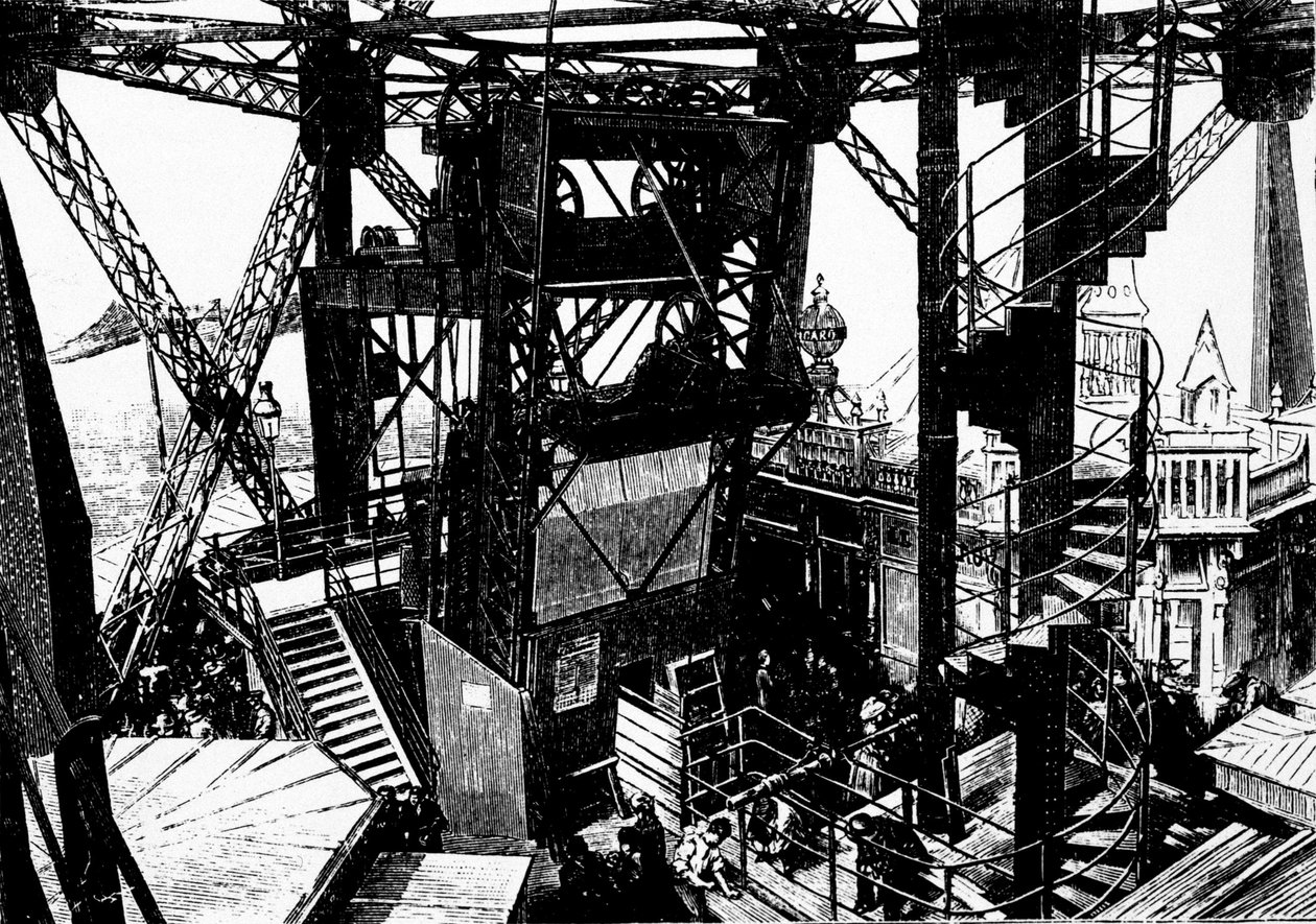Illustration zum Bau des Eiffelturms. von Unknown artist