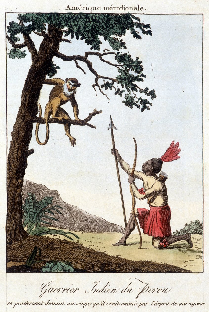 Indischer Krieger von Peru (Inka) - Gravur von Unknown artist