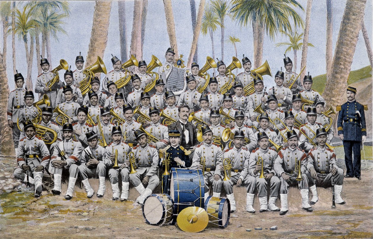 Infanterieband in der Republik Ecuador Ende des 19. Jahrhunderts von Unknown artist
