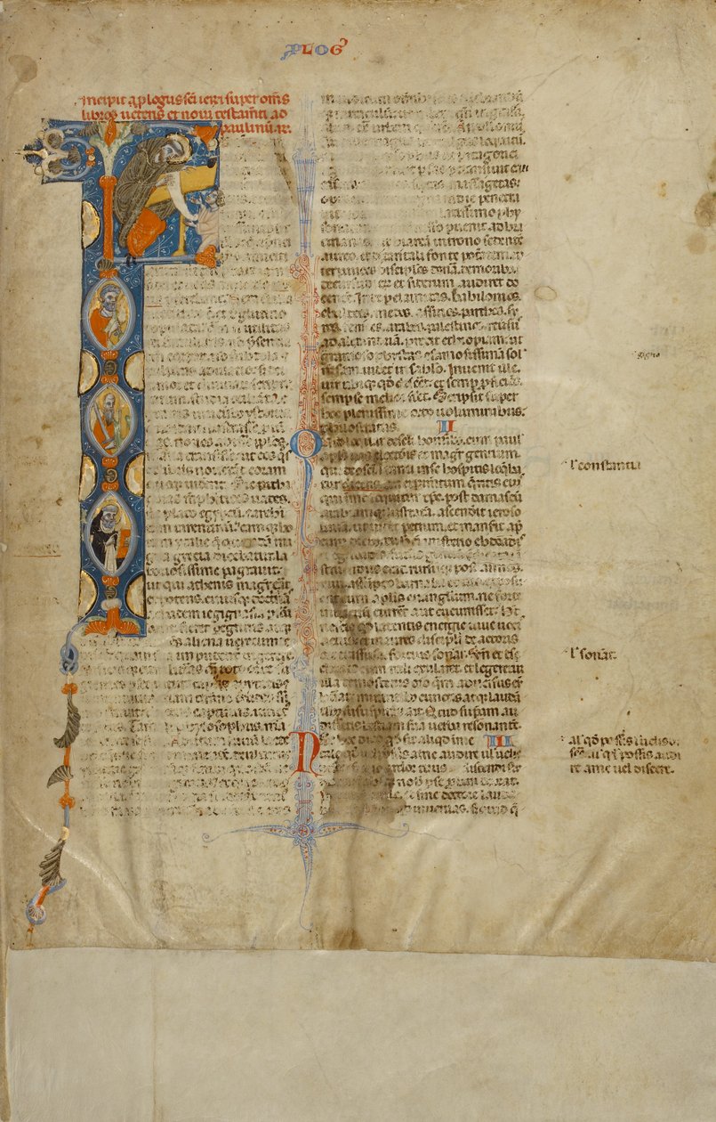 Initiale F: Heilige Hieronymus, Petrus, Paulus und Dominikus von Unknown artist
