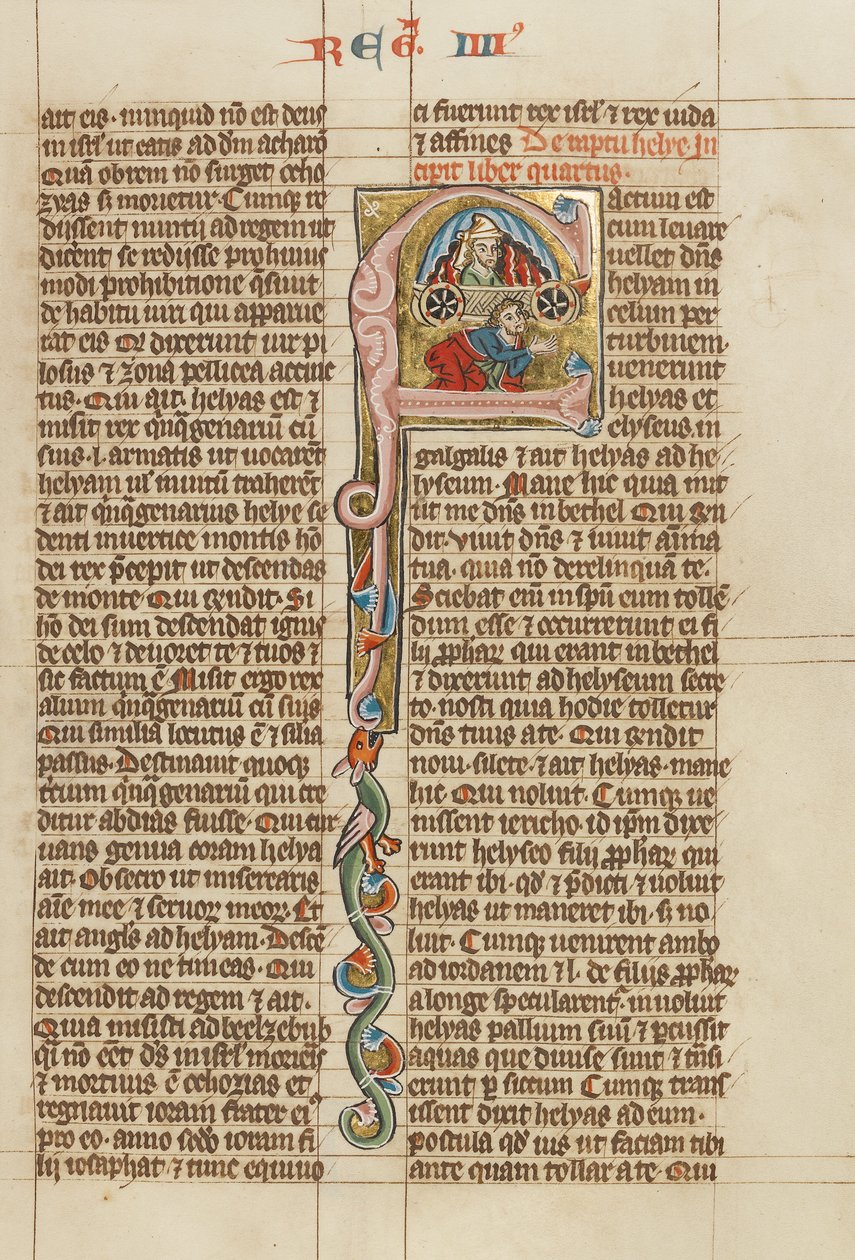 Initiale F: Die Himmelfahrt des Elija von Unknown artist
