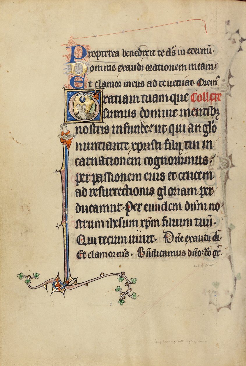 Initial G: Die neu Auferstandenen blicken auf die Taube des Heiligen Geistes von Unknown artist