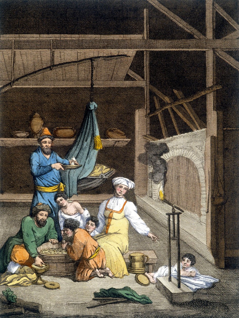 In einem russischen Haus, eine Familie zur Mittagszeit von Unknown artist
