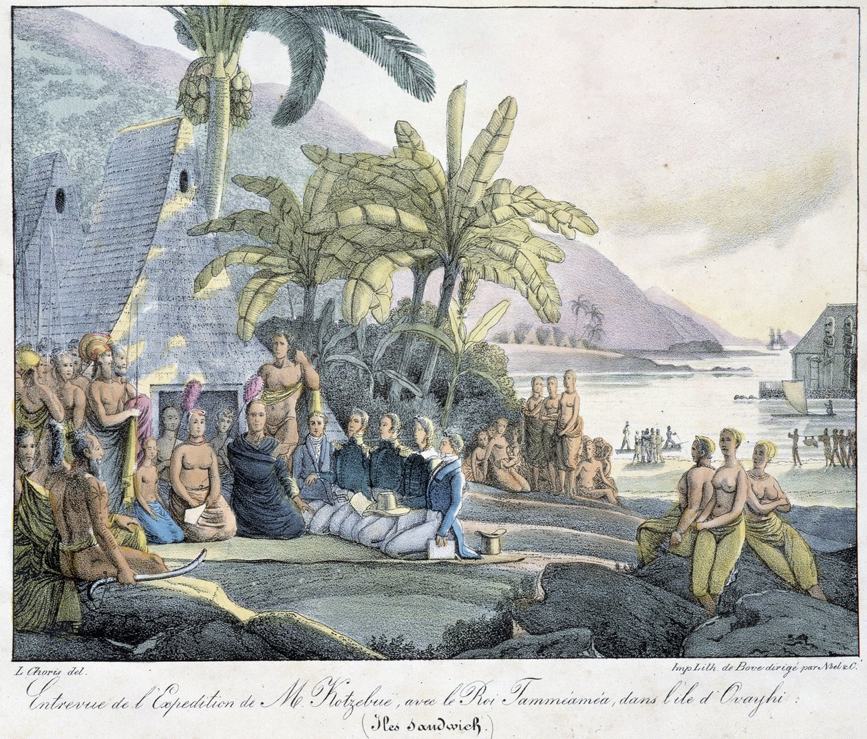 Interview der Expedition von Herrn Kotzebue mit König Tammeamea auf der Insel Ovayhi (Sandwich-Inseln) von Unknown artist