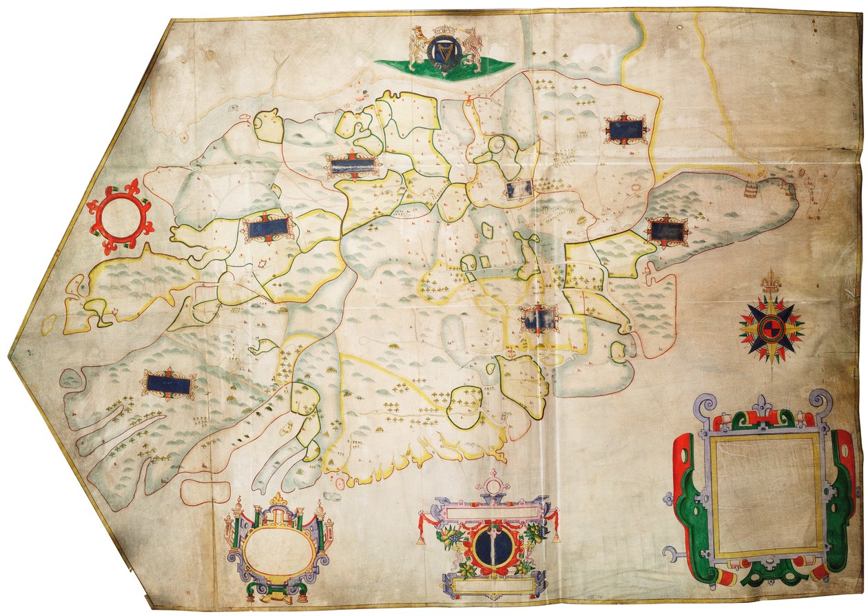 Irland südlich des Shannon, um 1585 (Pergament, Leinen) von Unknown artist