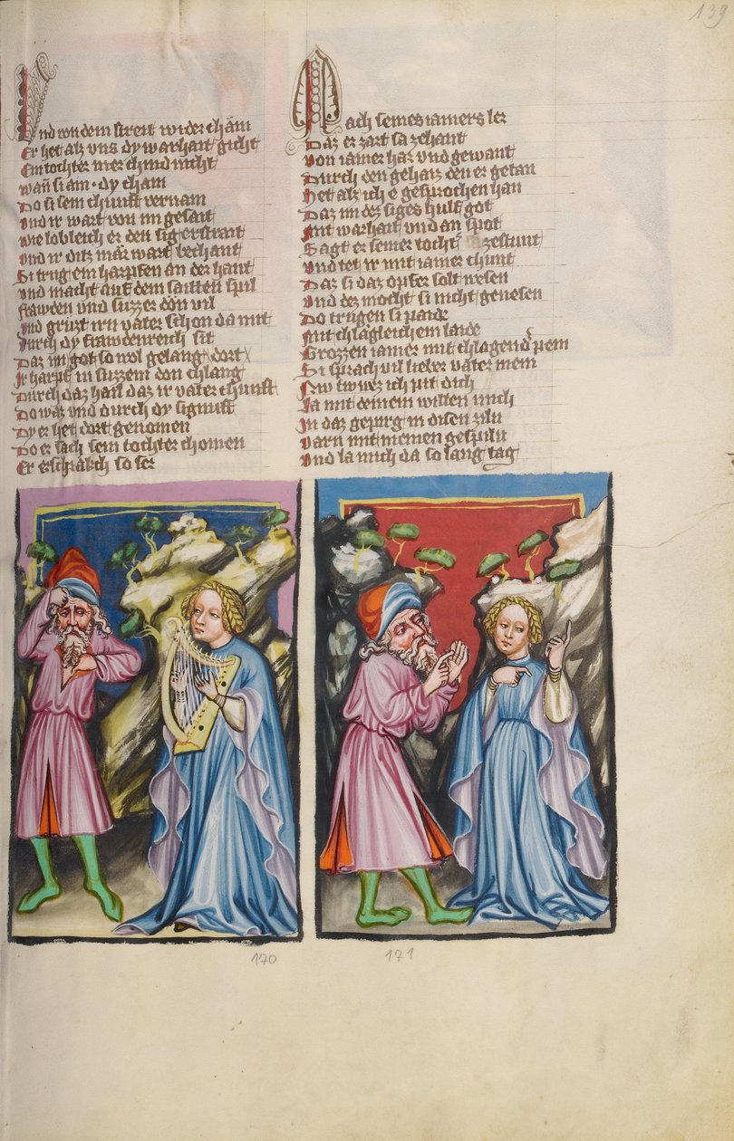Jephtas Tochter; Jephta erzählt seiner Tochter von seinem Eid von Unknown artist