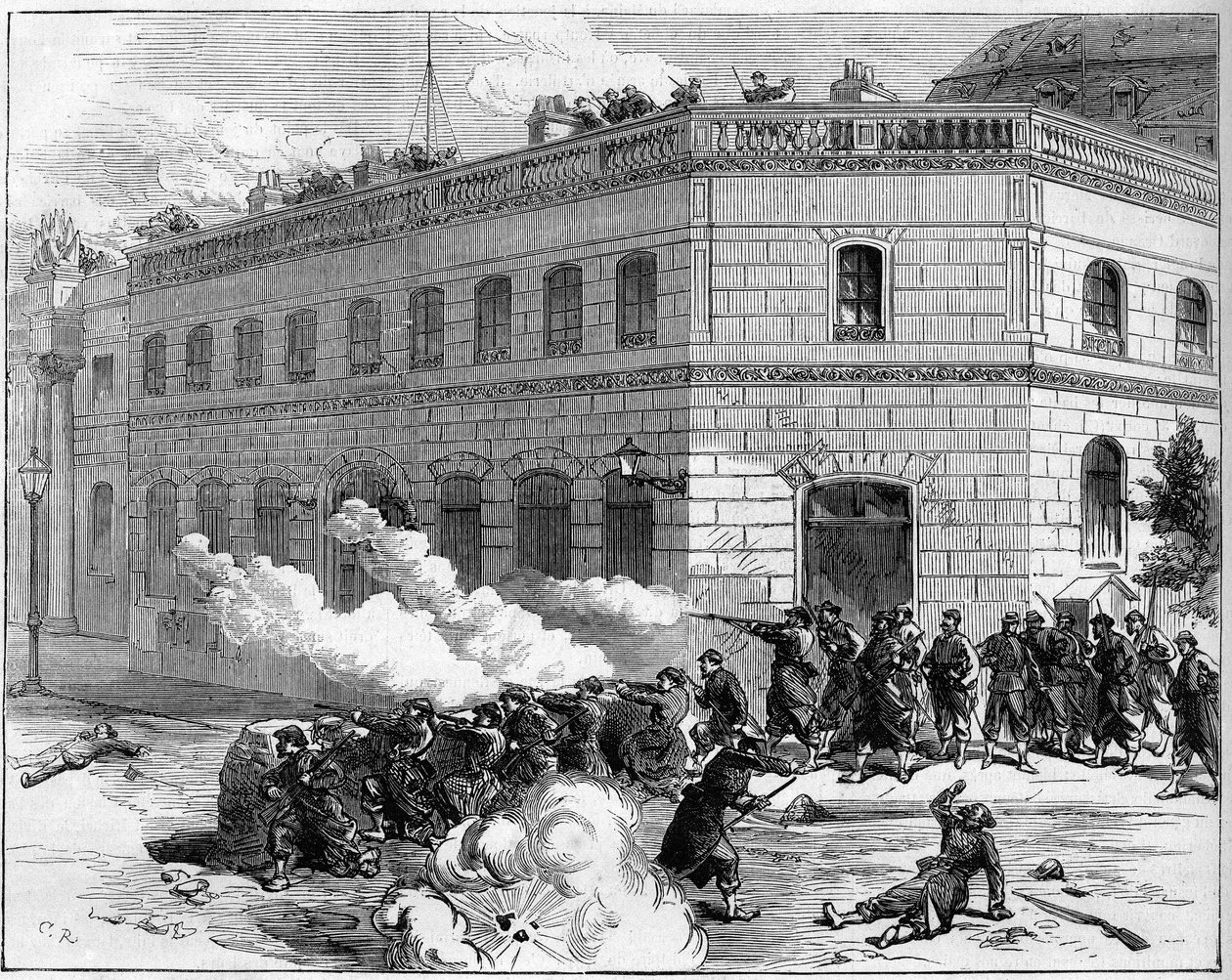 Die Pariser Kommune 1871. Verteidigung des Elysee-Palastes durch die Föderierten (Kommunarden). von Unknown artist