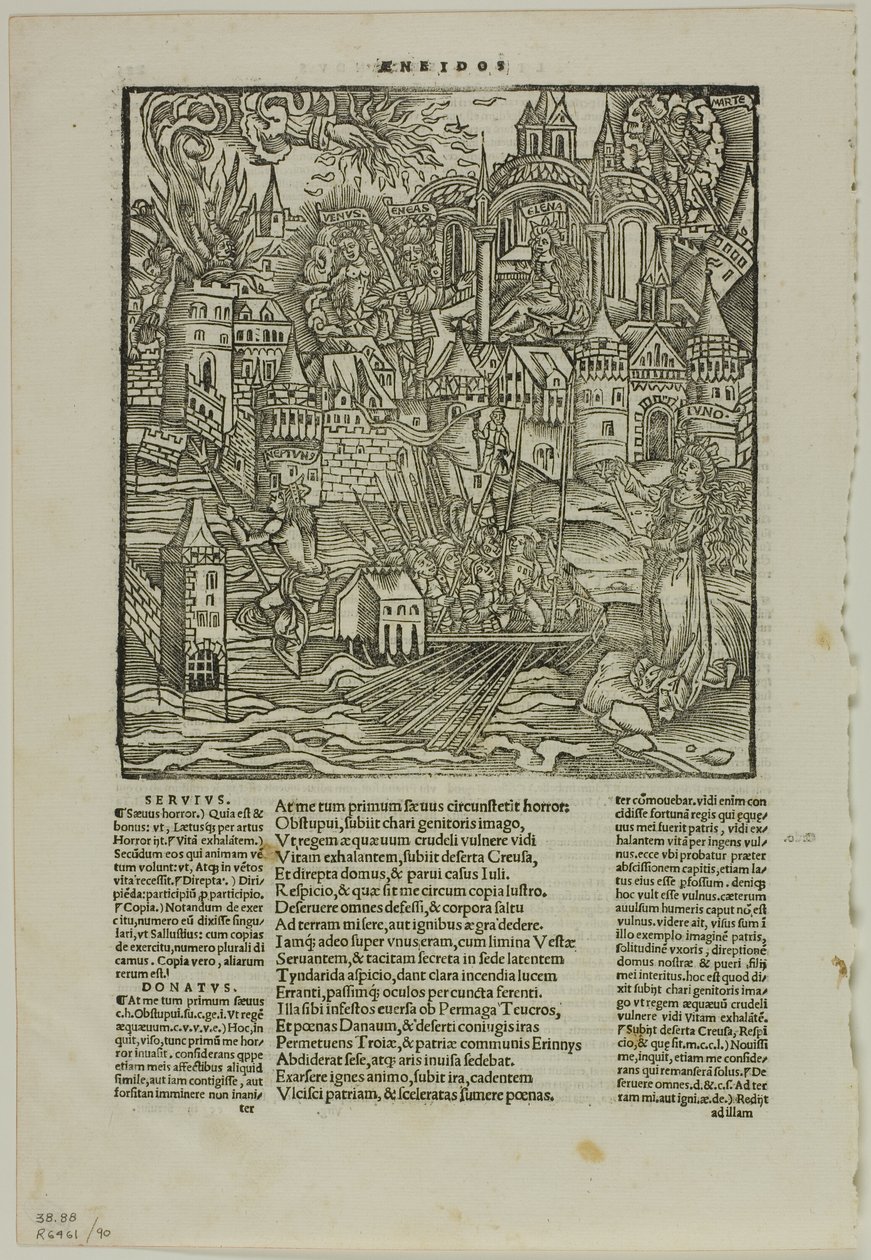 Blatt aus Opera von Virgilius (nach dem Straßburger Virgil, 1502), Platte 90 aus Holzschnitte aus Büchern des XVI. Jahrhunderts von Unknown artist