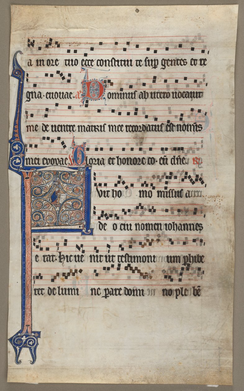 Blatt aus einem Choralbuch: Verkündigung an Zacharias von Unknown artist