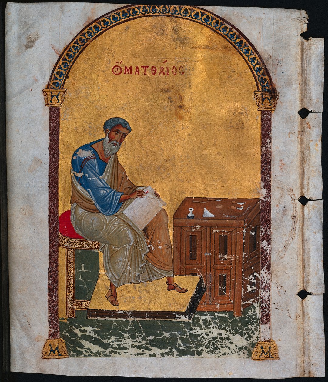 Blatt aus einem Lektionar mit St. Matthäus von Unknown artist