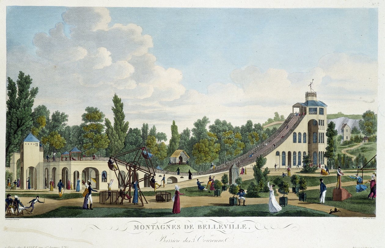 Die russischen Berge von Belleville - aus „Vues de Paris“ von Courvoisier von Unknown artist