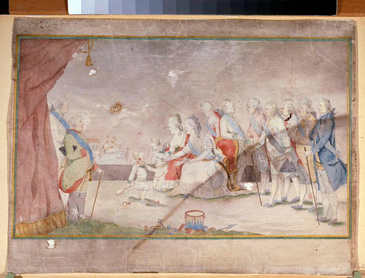 Die Kaiserin Katharina II. mit ihrer Familie und ihren Höflingen von Unknown artist