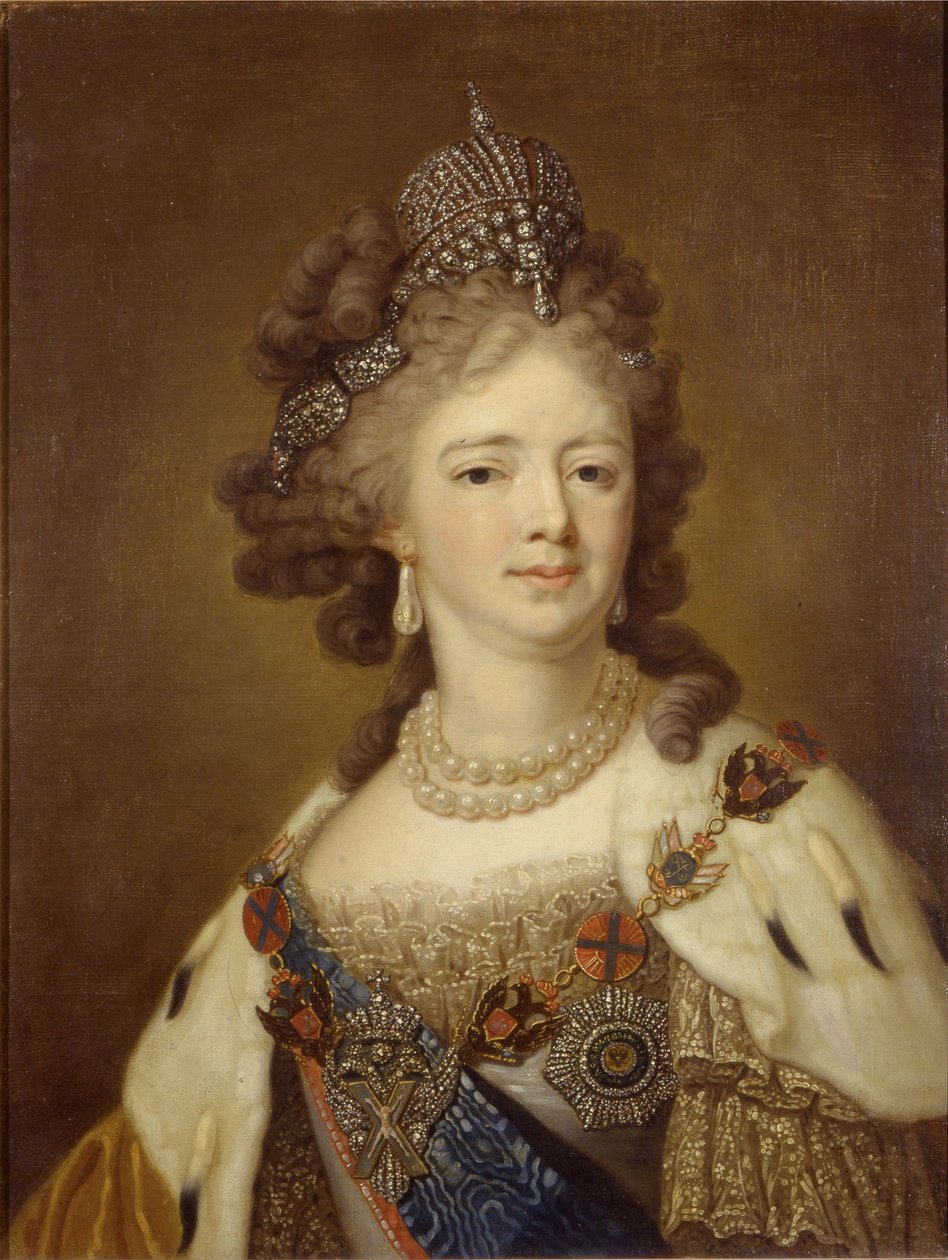 Die Kaiserin Maria Feodorovna (Sophie Dorothea von Württemberg) - Porträt der Kaiserin Maria Feodorovna (Sophie Dorothea von Württemberg) (1759-1828), Anonym von Unknown artist