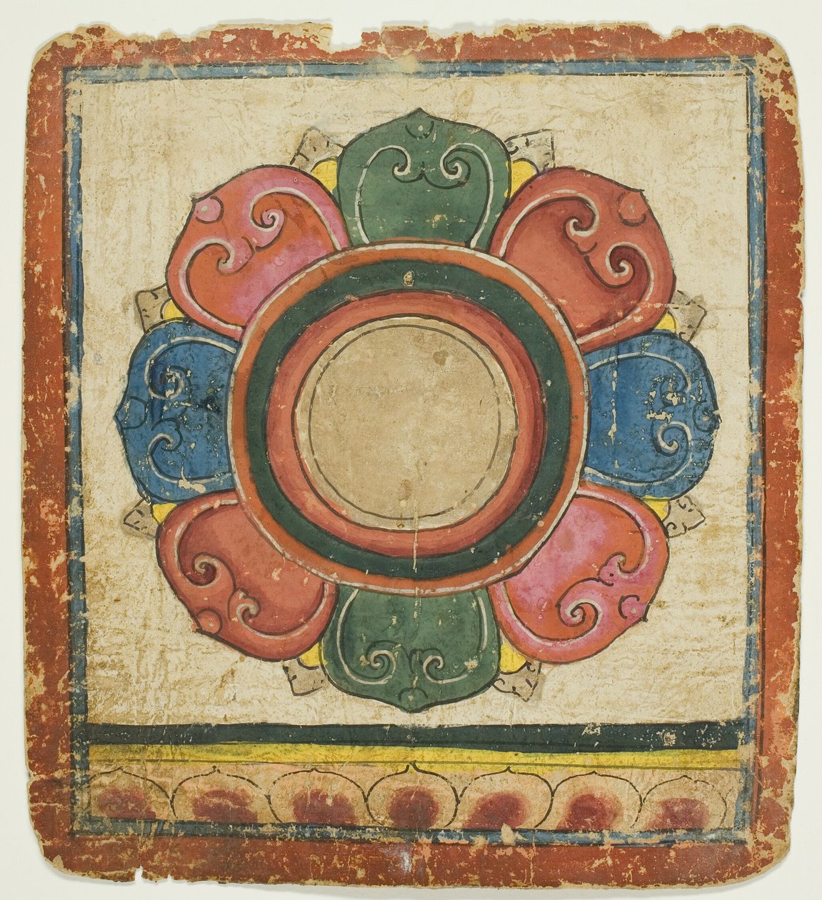 Lotus aus einem Satz von Initiationskarten (Tsakali) von Unknown artist