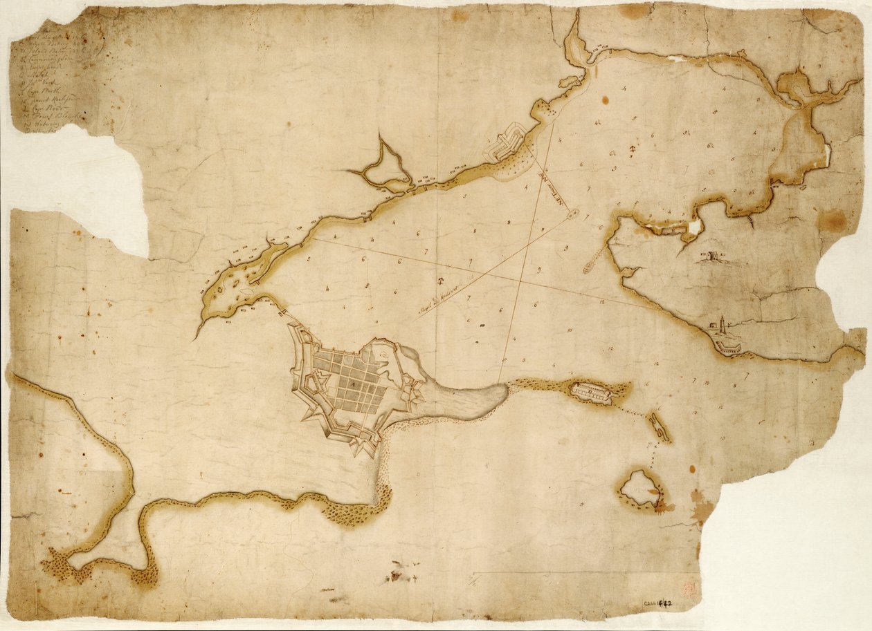 Festung und Hafen von Louisburg, Cape Breton, ca. 1745 von Unknown artist