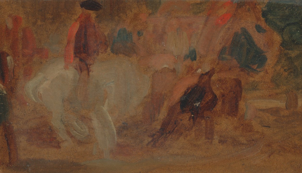 Mann auf einem weißen Pferd von Unknown artist